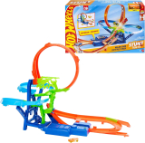 Hot Wheels – Coffret Piste Multi Crash avec voiture 1/64 et propulseur motorisé