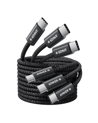 [Prime] Anker – Lot de 3 câbles USB-C vers USB-C tressés, 1,5m, 240W