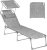 SONGMICS – Chaise longue pliable avec pare-soleil et dossier réglable, 193 x 53 x 29 cm, charge 150 kg