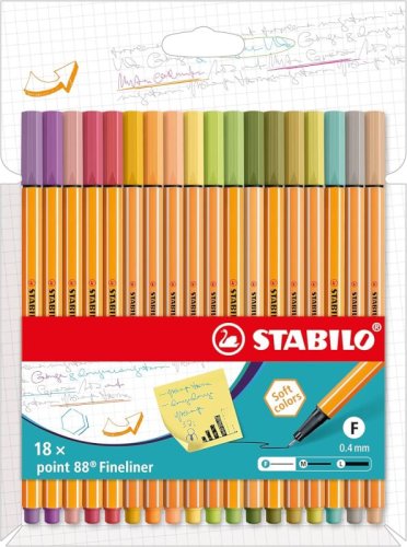 STABILO point 88 – 18 stylos feutres pointe fine – couleurs cocooning et nature