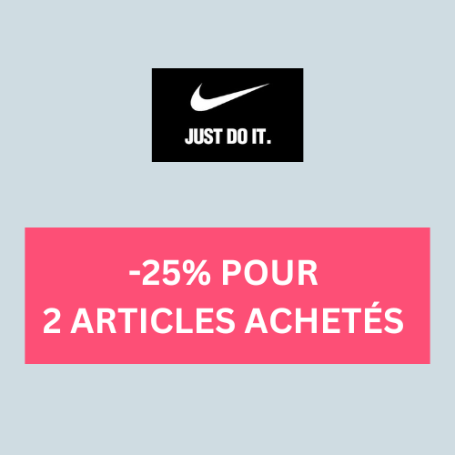 Promo Nike : -25% pour 2 articles achetés