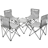 Lot de 4 Chaises de camping avec table à 25,43€ (Gris ou Rouge vin)