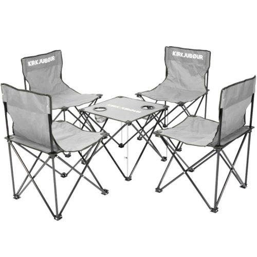 Lot de 4 Chaises de camping avec table à 25,43€ (Gris ou Rouge vin)