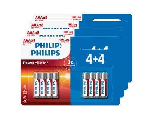 -67% Lot de 32 piles Philips AAA (4 packs de 4+4)