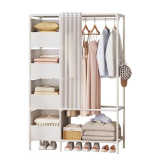 Armoire de rangement FREOSE Blanc + 4 Boites en Tissu