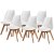 Lot de 6 chaises BJORN – Simili blanc – Pieds en hêtre