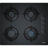 BOSCH Plaque de cuisson gaz – 4 foyers, revêtement verre trempé, 56 x 48cm