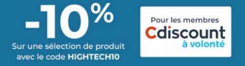 Code promo Cdiscount : -10% avec le code HIGHTECH10