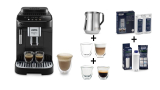 DELONGHI Magnifica Evo Machine à café avec broyeur1,8L + 2 tasses Capuccino + 2 verres expresso + Pichet à lait + Filtre à eau + Détartrant