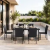 Ensemble repas de jardin – AKELA – Plateau verre trempé – 160×80 cm + 6 chaises résine tressée