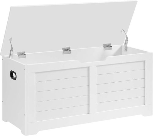 VASAGLE Coffre de rangement / Banc à chaussures 40 x 100 x 46 cm Blanc