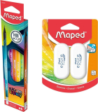 Maped –  6 crayons à papier triangulaires BLACK&rsquo;PEPS ENERGY +  2 gommes Epure