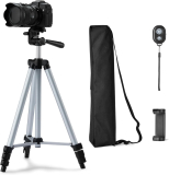 Amazon Basics Trépied 127 cm pour téléphone et appareil photo (+ Sac et télécommande)