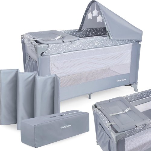 Moby-System 2 en 1 : Lit parapluie bébé & Parc – Matelas 2 niveaux