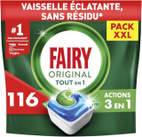 Promo Amazon : 14,99€ le pack XXL de 116 tablettes de lave-vaisselle Fairy Original – All In One