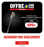 Promo Dyson : l’aspirateur Dyson V15 Detect à 499€ au lieu de 799€ sur Darty
