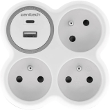 Multiprise électrique Zenitech avec 3 prises + 2 ports USB A / C pour 9,90€